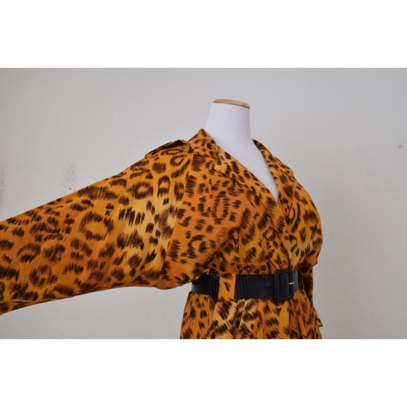 Vintage 80s Animal Print Rayon dress by  Sarah Taylor | size‎ 11/12 - Picture 8 of 10